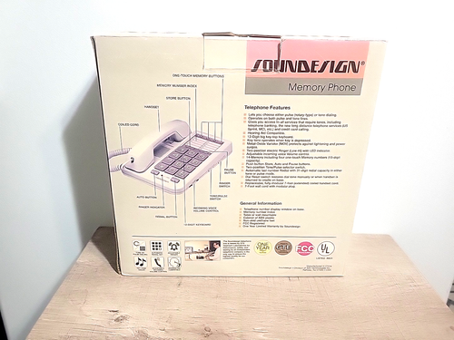 Soundesign Memory Phone Large Keypad Push Button Ivory Telephone Model 7349 - 第 2/5 張圖片