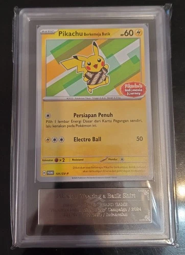 ARS 10 (PSA 10) Pikachu Berkemeja Batik 154/SV-P Indonesia Journey Promo Pokemon