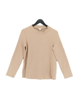 Hanro Damen Pullover S hellbraun Baumwolle mit Elasthan hochgeschlossener Pulli