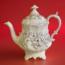 Mid 1800s Antique Footed Teapot 