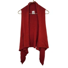Luna Gallery Angora Cotton Blend Red Sleeveless Sweater One Size