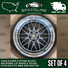 19x8.519x9.5 Hyper Black Machined Lip Wheels 5x120 Et3330 Fits Bmw E90 E92 F30