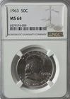 1963 50c Franklin Silver Half Dollar Fifty Cents NGC MS64