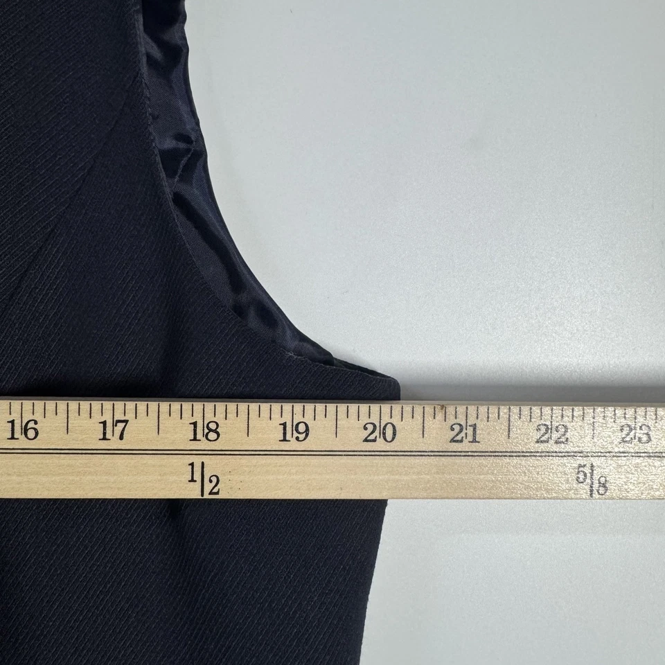 Colete Feminino Talbots 14 Azul Marinho Mistura de Lã Forrado Y2K Smoking Vovó Clássico Atemporal - Imagem 4 de 4