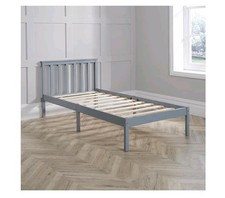 Home Source Florida Single Wooden Solid Pine Bed Frame -BEDFLO3GY