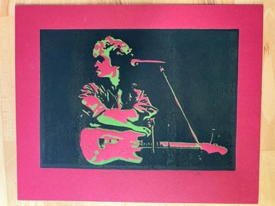 Viktor Tsoi / Gruppa Kino / Artist Linocut Acryl Print