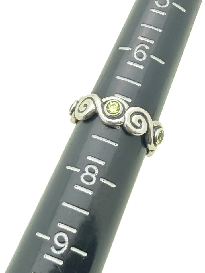 Anillo Pandora Plata Esterlina Peridoto Verde Remolino Talla 7 Foto 4 de 4
