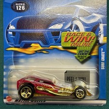 2002 Hot Wheels Mainline-Collector #126 SURF CRATE Red White-Board w/Gold 5 Sp.