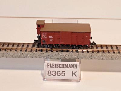 FLEISCHMANN 8365K (G494) 2 AXLE ENCLOSED WAGON 34 448 DRG ERA II