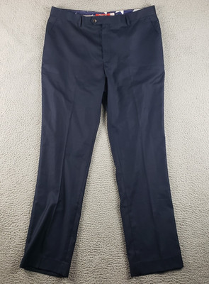Shinesty Pants Mens 38x35 Blue Golf Dress Casual Polyester Pleated NEW