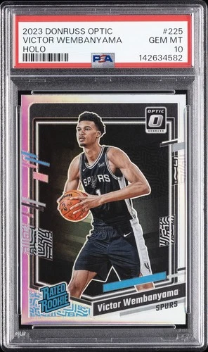 2023 PANINI DONRUSS OPTIC HOLO #225 VICTOR WEMBANYAMA ROOKIE RC PSA 10