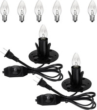Himalayan Salt Lamp Cord Replacement with Dimmer Switch 2-Pack and E12 Halogen