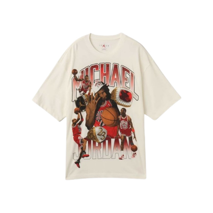 JORDAN Oversized Flight Essentials T-Shirt Sail Varsity Red (Asia)