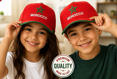 Morocco Flag Embroidered Logo Baseball Cap Red Green White Adjustable