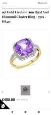 Amethyst & Diamond Gold Ring Size L