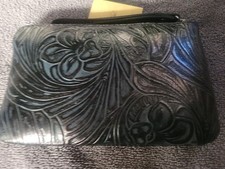 Patricia Nash Tooled Clutch. Navy/Pewter. New.
