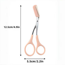 Stainless Steel Precision Eyebrow Scissors, Equipped with a Built-In Comb