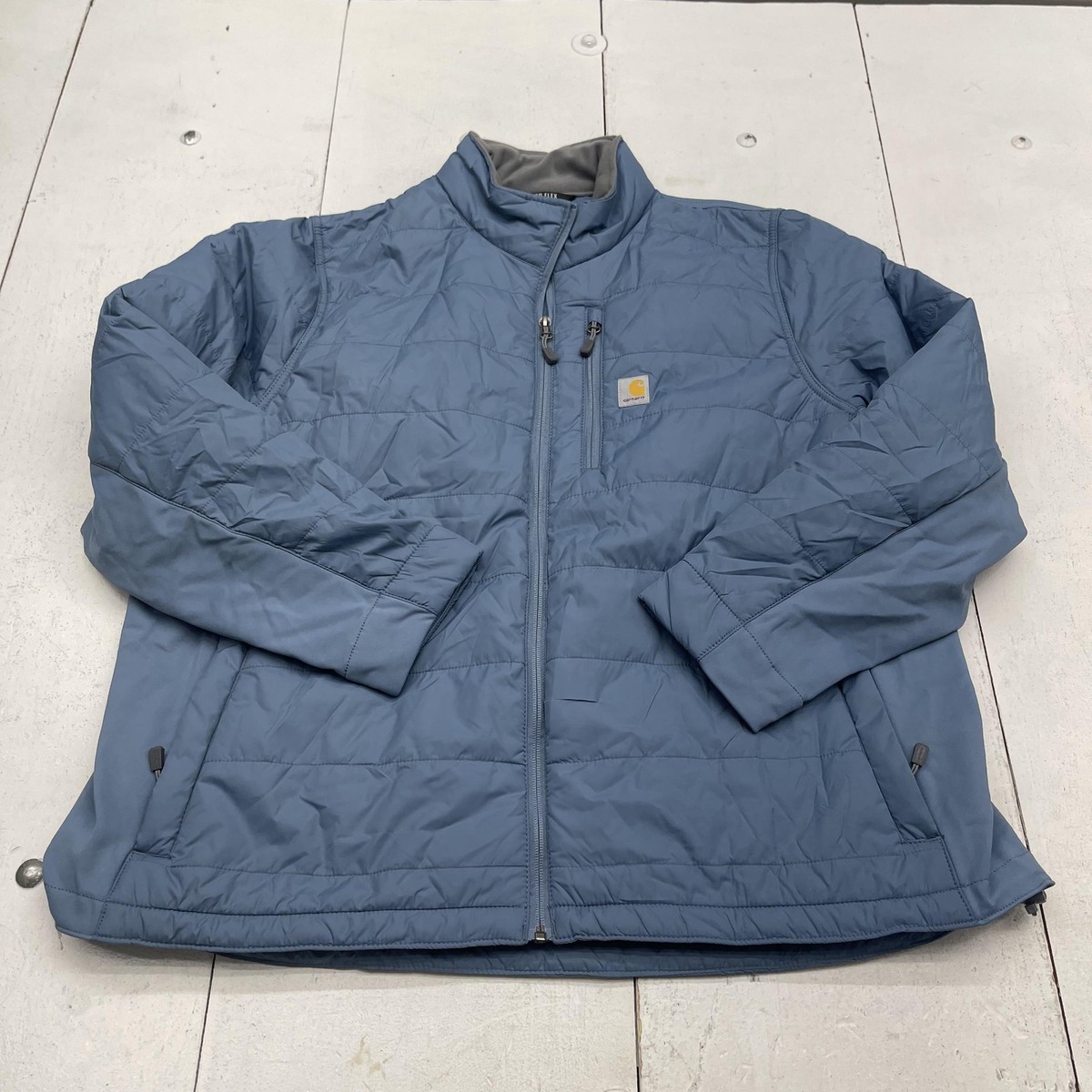 Carhartt Jacket Womens 2X Blue Rugged Flex Quilted Puffer Full Zip