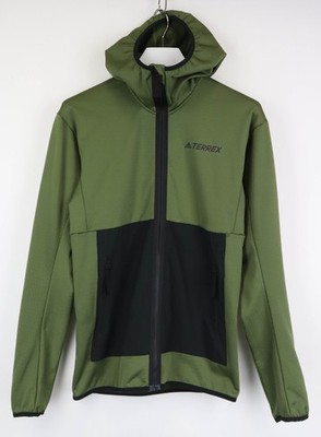 Adidas Terrex Jacket Mens Small Hooded Softshell Zip Up Hiking Outdoor
