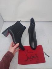 Christian Louboutin EU 38.5 US 8.5 NEW Black Leather Turelastic Chelsea Boot
