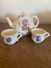Vintage Ceramic Floral Childs Sized Teaset - Teapot and Two Cups — photo 1