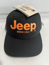 Jeep Since 1941 High Density Orange Print Adjustable Hat Black New With Tags