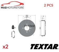 BREMSTROMMEL HINTEN TEXTAR 94049500 2PCS A FÜR PEUGEOT 208 II