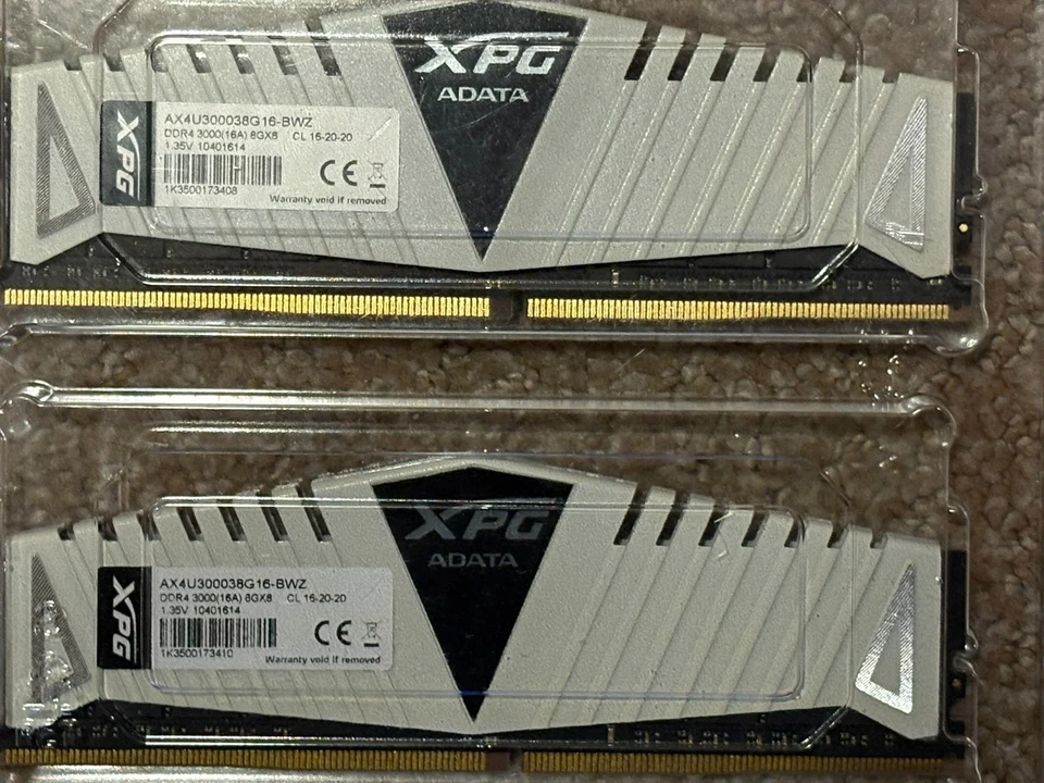 XPG Adata 16gb DDR4-3000 Ram 8GB x2 (AX4U300038G16-BWZ) - Image 2 of 2