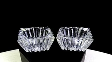 Heisey Glass Heavy Pressed Ridgeleigh Pattern 2pc 1 3/4" Open Salt Dips 1934-43