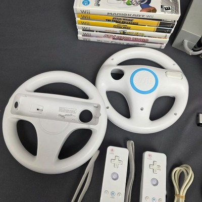 Nintendo Wii Console Bundle - 6 Games - Mario Kart - RVL-001