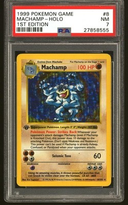Pokemon Base Set 1st Edition Shadowless Machamp 8/102 PSA 7 | eBay