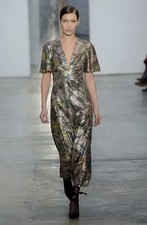 Carolina Herrera Runway New V Neck Sequin Embellished Midi Maxi Dress Size 6