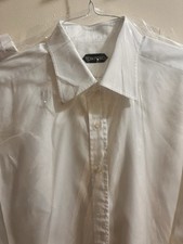 Tom Ford Men's White Dress Shirt 43/17 Spread Collar Barrel Cuff Button