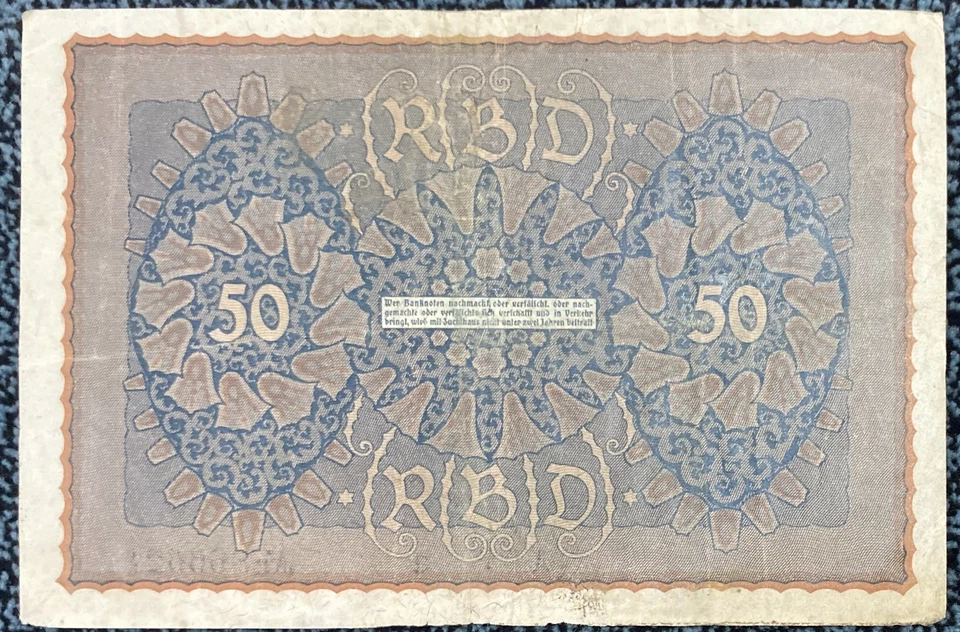 Germany, Reichsbanknote 50 Mark, Berlin, 1919, P-66 - Image 2 of 2
