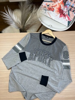 D&G Dolce & Gabbana Sport Grey Long Sleeve Top Italy Size 52 XL Authentic