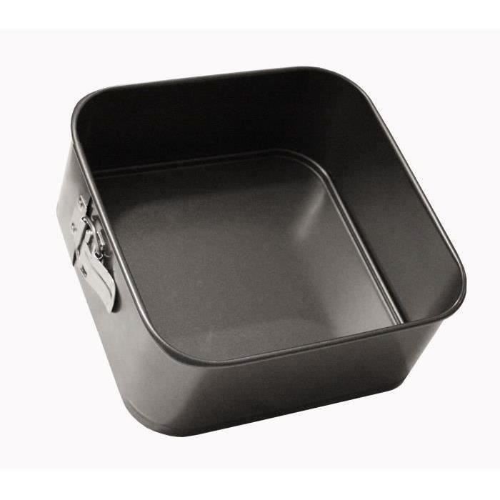 Moule carré à charnière 22x22 cm Sucre & Gourmandises en acier pour gâteaux