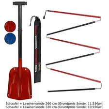 ALPIDEX Lawinensonde 260 cm oder 320 cm und Alu Schneeschaufel im Set 