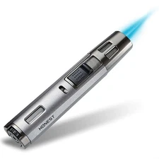 Refillable Butane Torch Lighter Adjustable Cigar Lighter 2 Jet Flame Lighter