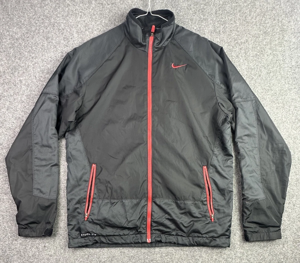 Nike Storm Fit Windbreaker Mens Large Black Full Zip