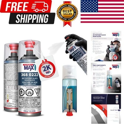 2K Topcoat High Gloss Black | 2K Automotive High Gloss Black Spray Paint for ...