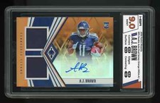 AJ Brown 2019 Panini Phoenix Rookie Dual Jersey Auto Orange HGA 9 35/35 ebay 1/1