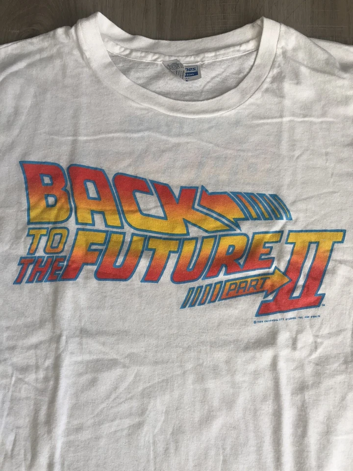 Camiseta de Colección Regreso al Futuro Parte 2 II 1989 Etiqueta Grande Se Ajusta M Película Promo Foto 2 de 4