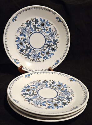 Vintage NORITAKE Progression 9022 Blue Moon Salad Plates Set Of 4, 8 3/8 Inches