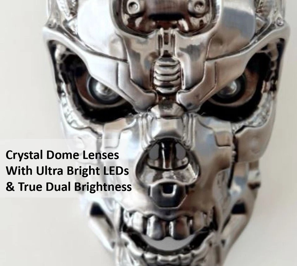 Skull Tail Lights Brake & Turn Signals For Harley Bagger Saddle Bag/Honda Fury - Image 3 of 4