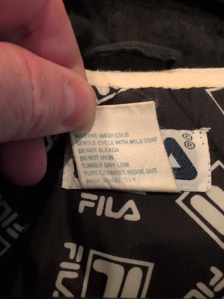 De colección Años 90 Fila Pullover Sudadera con Capucha Bolsa Chaqueta Talla Pequeña Unisex Hombres Mujer Foto 4 de 4