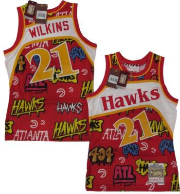 86-87 Dominique Wilkins #21 Hawks Mens Mitchell & Ness Swingman