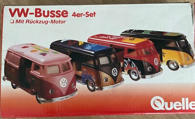 VW-Busse mit Rückzug-Motor, Sammlerstücke 4-er Set