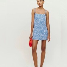 Reformation Agean Blue Swirl Dress Size 8