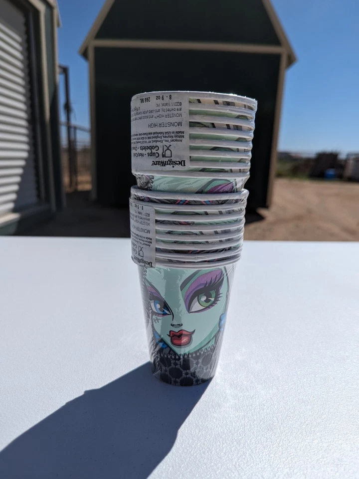 NOS 2011 Monster High Clawsome Party Birthday Cardboard Cups 8 Pk 9oz (X2)  - Image 4 of 4
