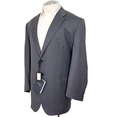 ZEGNA TRAVELLER ウールシルクジャケットサイズ50 L相当 Saks Fifth Avenue Zegna Traveller Cloth Gray Blue Stripe Suit